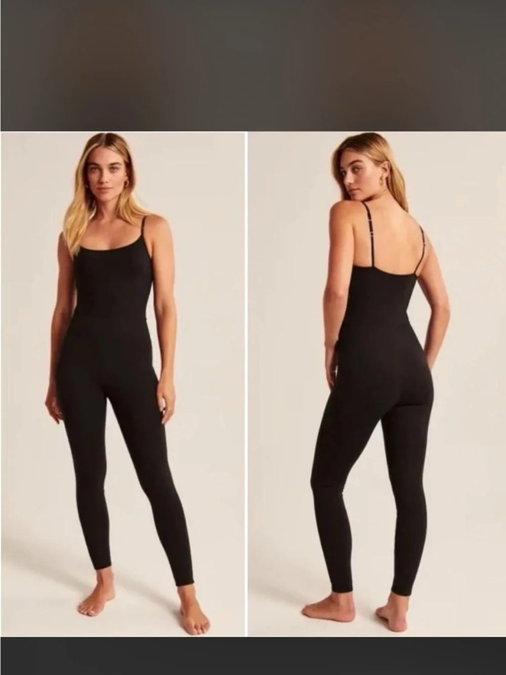 Abercrombie & Fitch Black Unitard Jumpsuit in Medium TALL